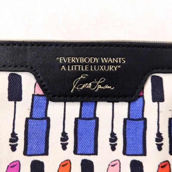 Estee Lauder Lipstick Print Cosmetic Bag Everyone Wants A Little Luxury Zipper - Picture 2 of 5